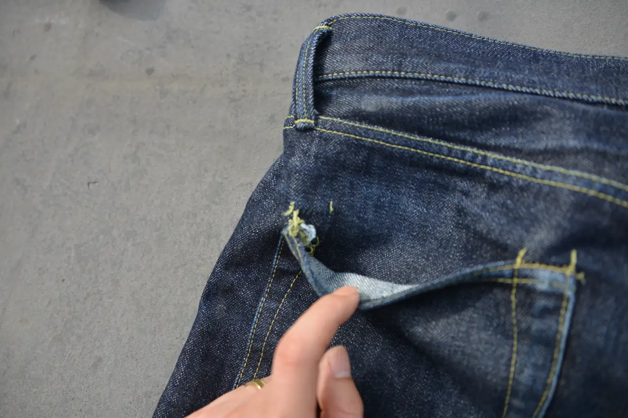 洗濯前のバックポケット（S40'sジーンズ着用1年）